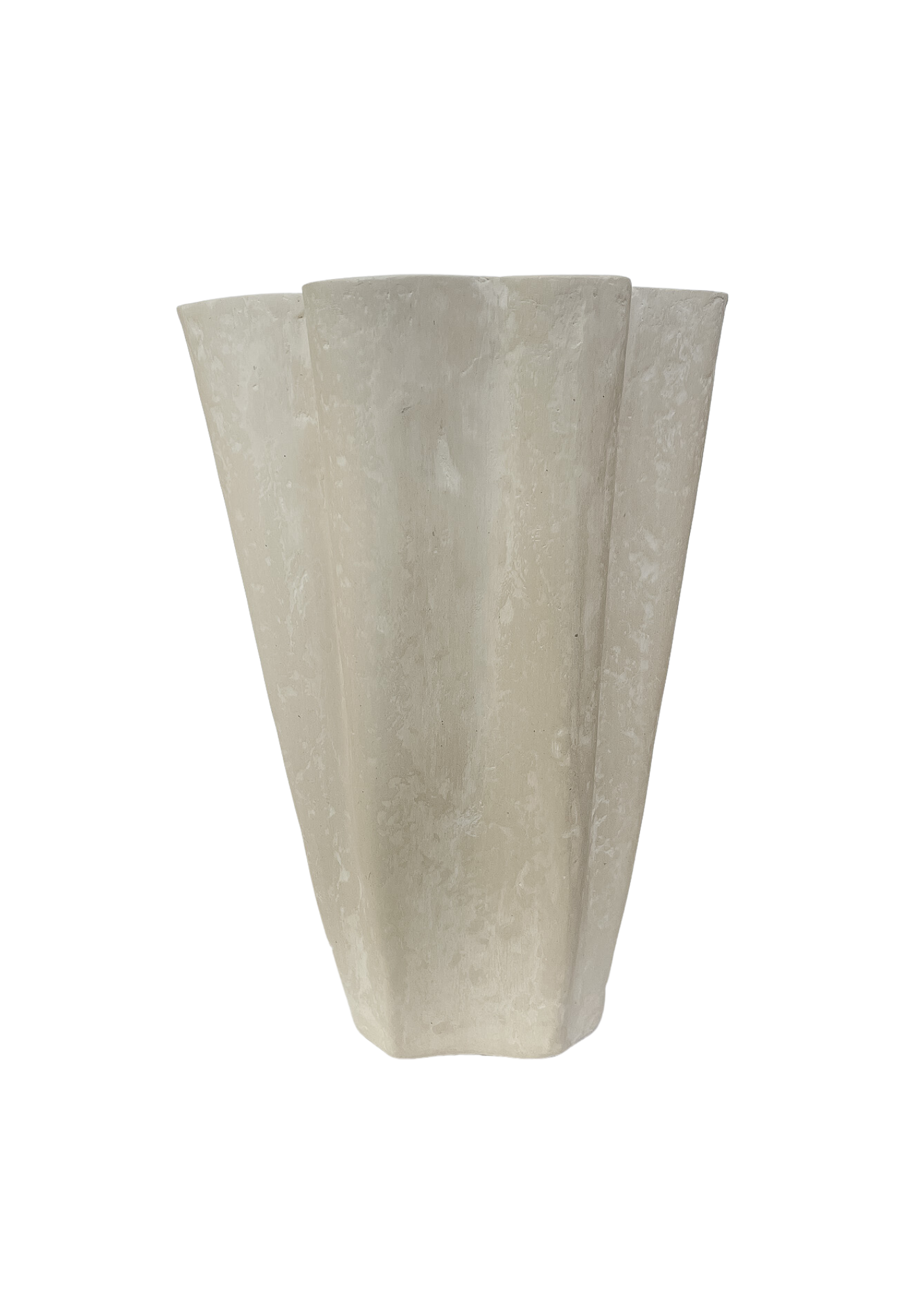 Fluted Paper Maché Vase