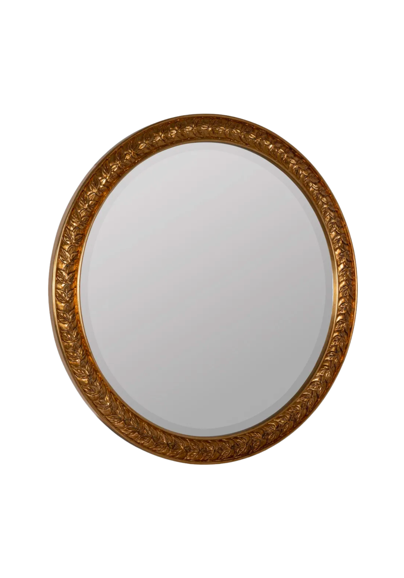 Gold Leaf Round Mirror