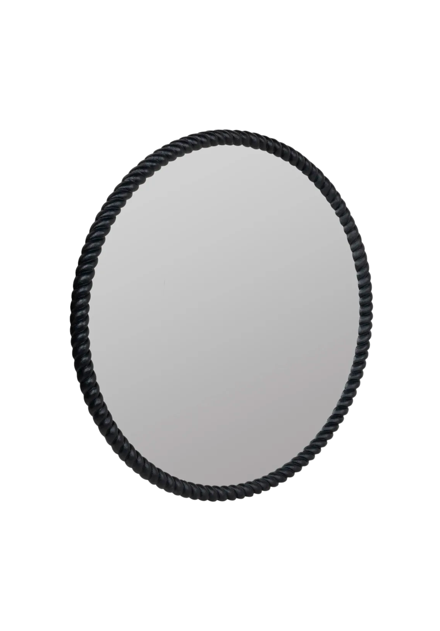 Twisted Black Round Mirror