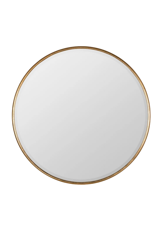 Thin Gold Round Mirror