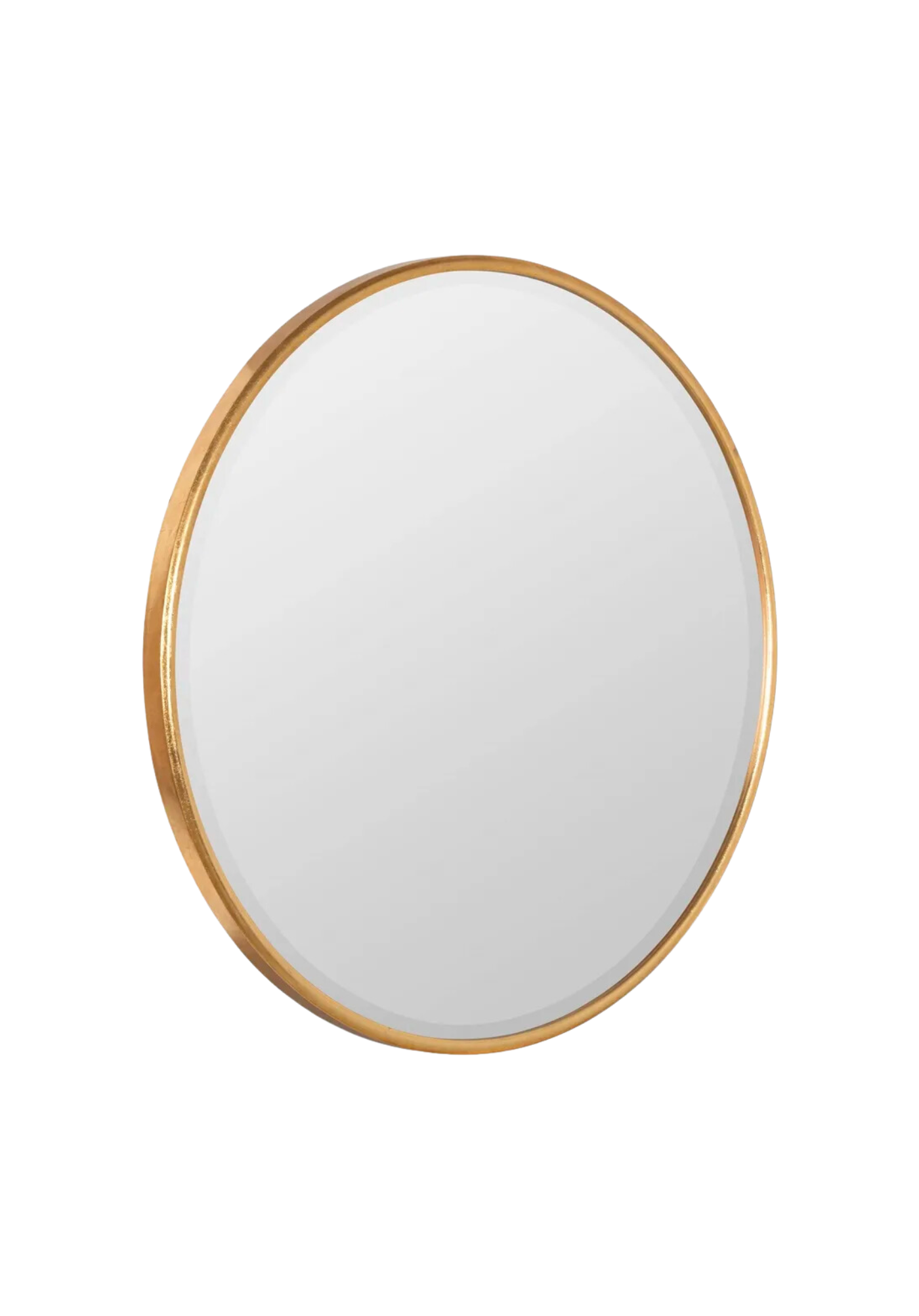 Thin Gold Round Mirror