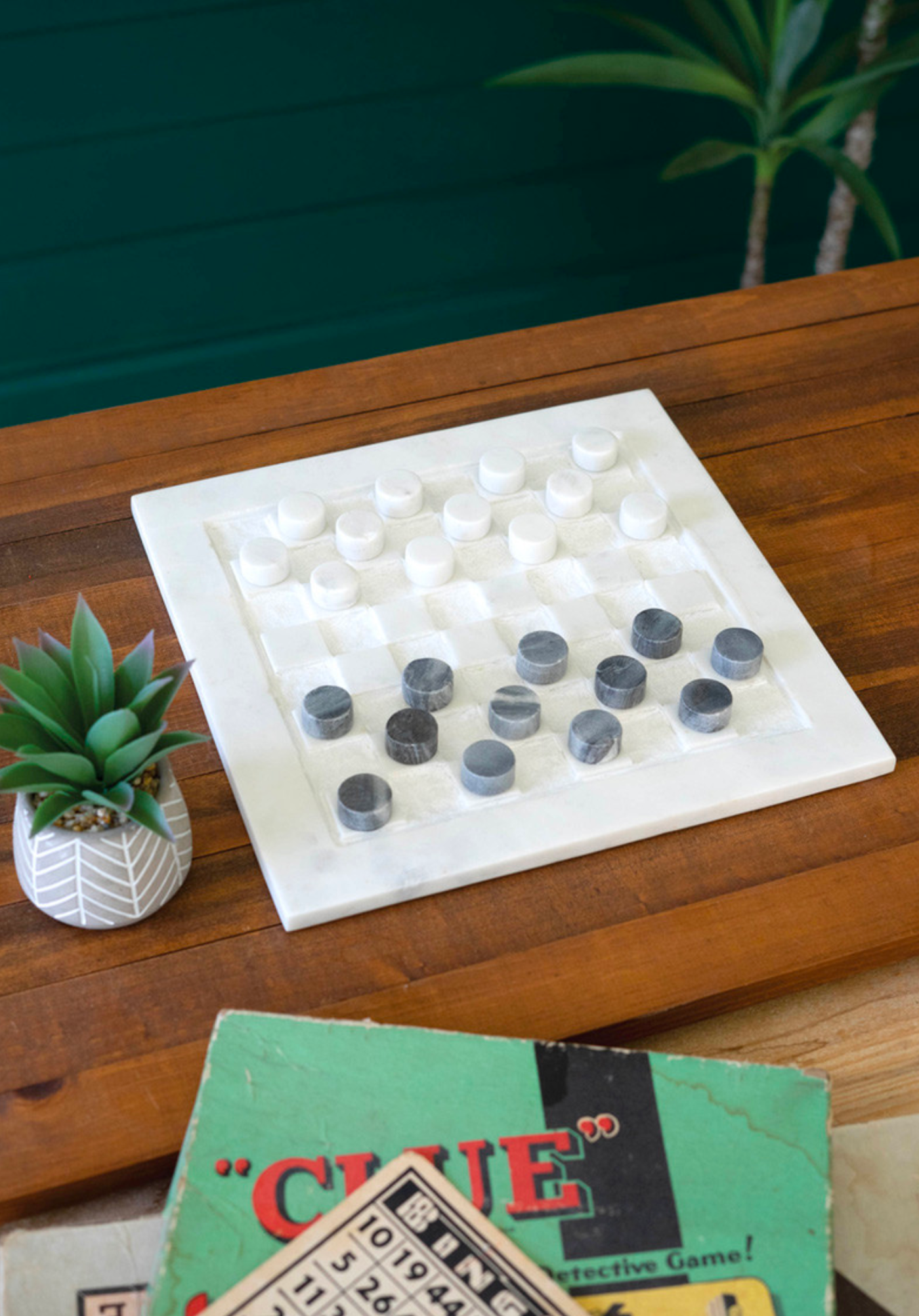 Marble Checker Game Set