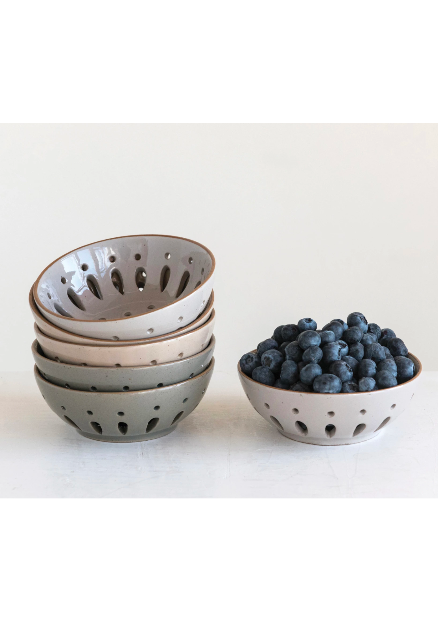Colored Stoneware Berry Bowl