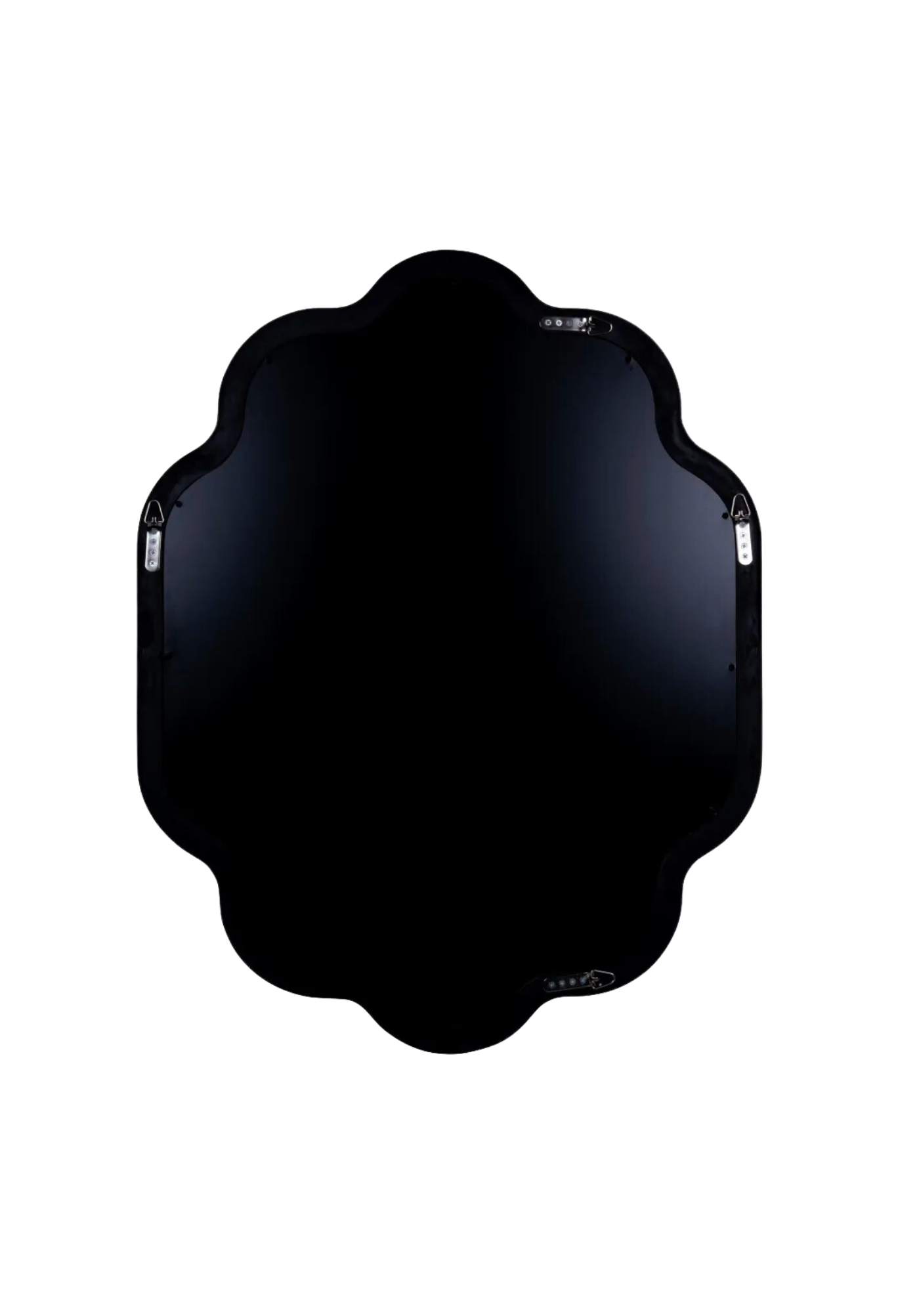 Wavy Black Oval Mirror