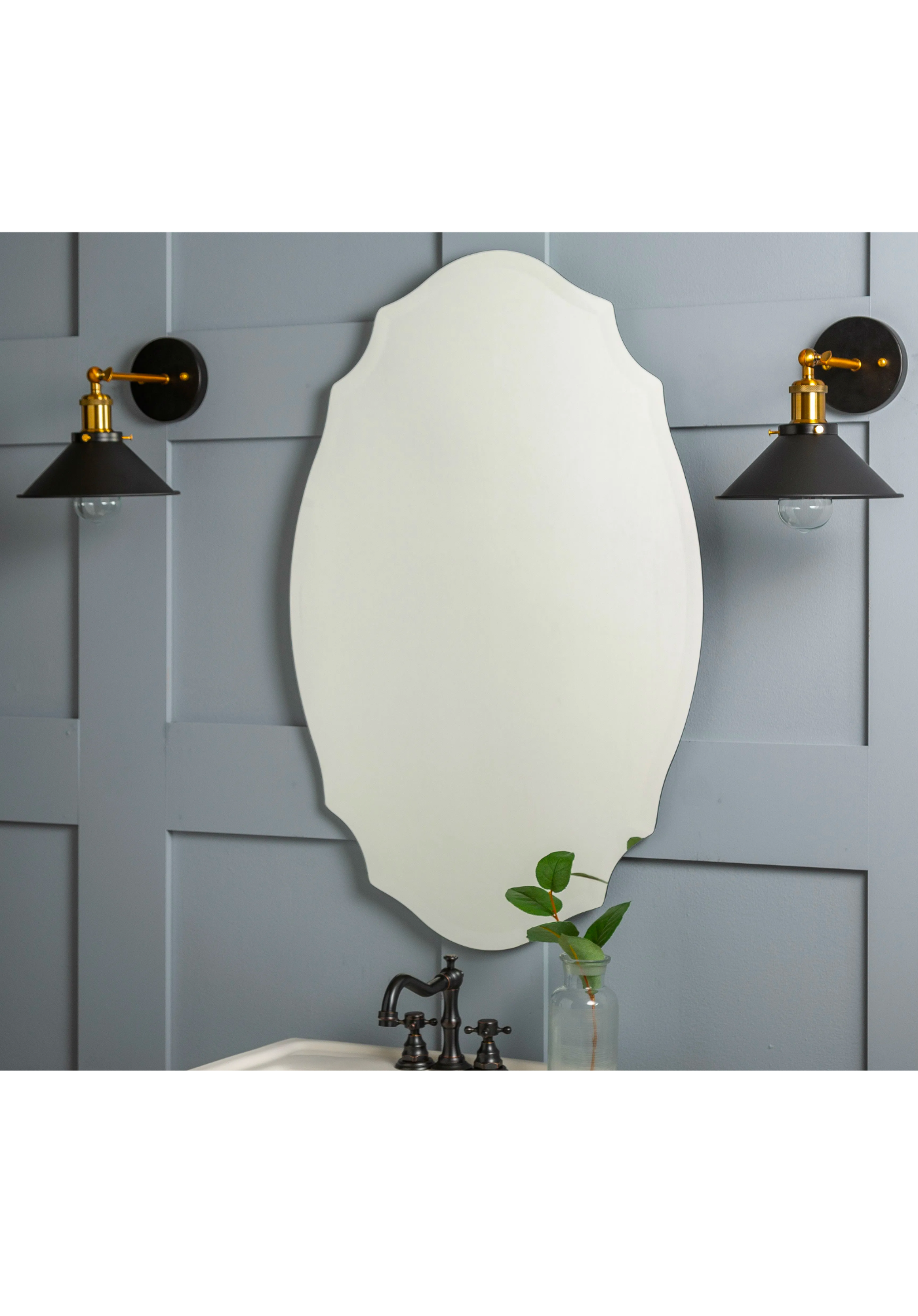 Curved Frame Oval Mirror