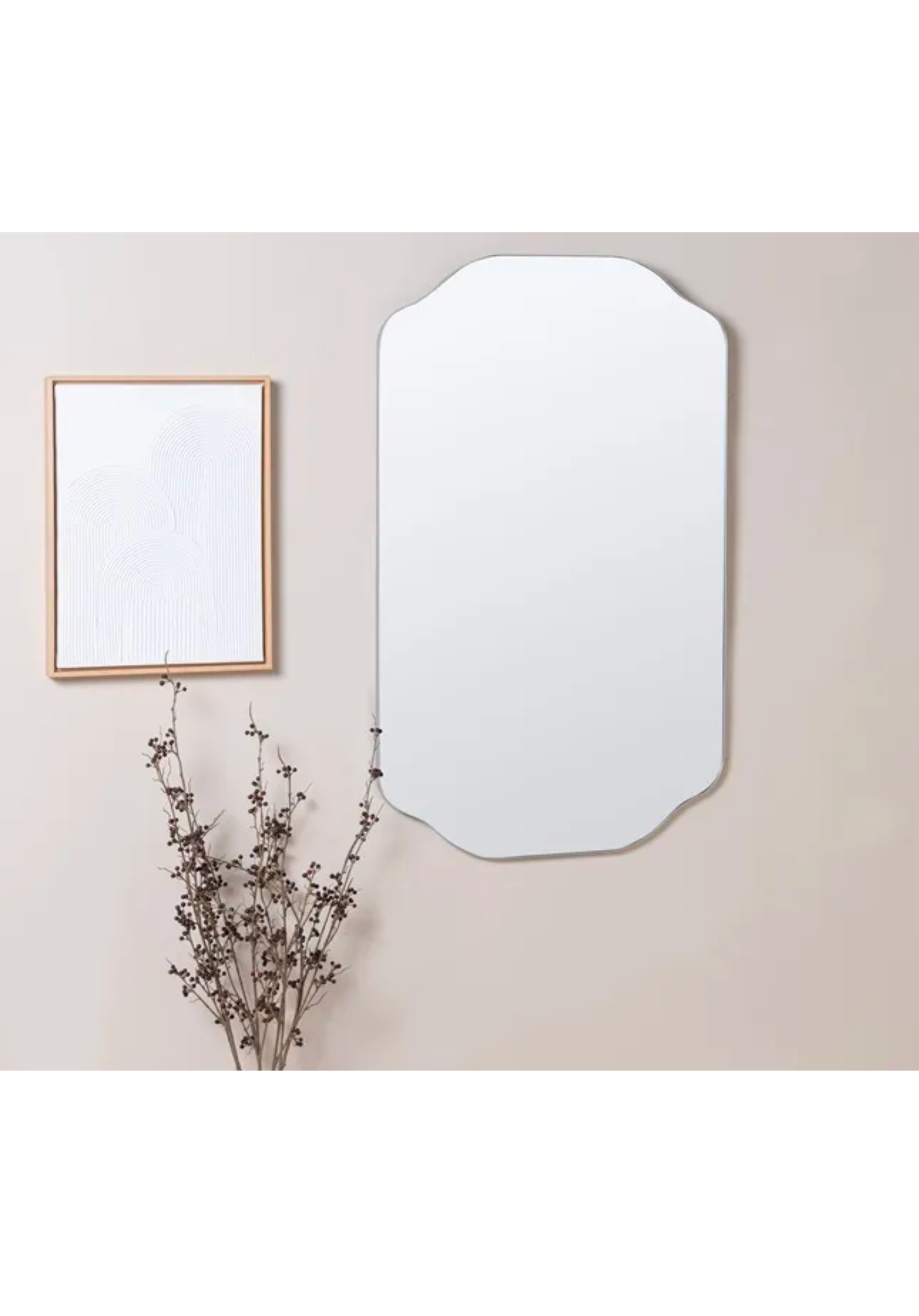 Metal Curved Oval Mirror
