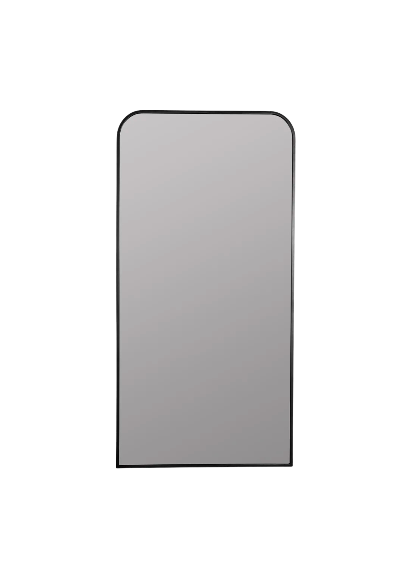 Curved Black Floor Mirror