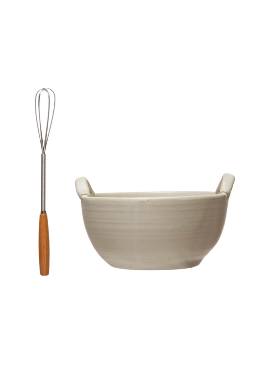 Bowl and Metal Whisk Set