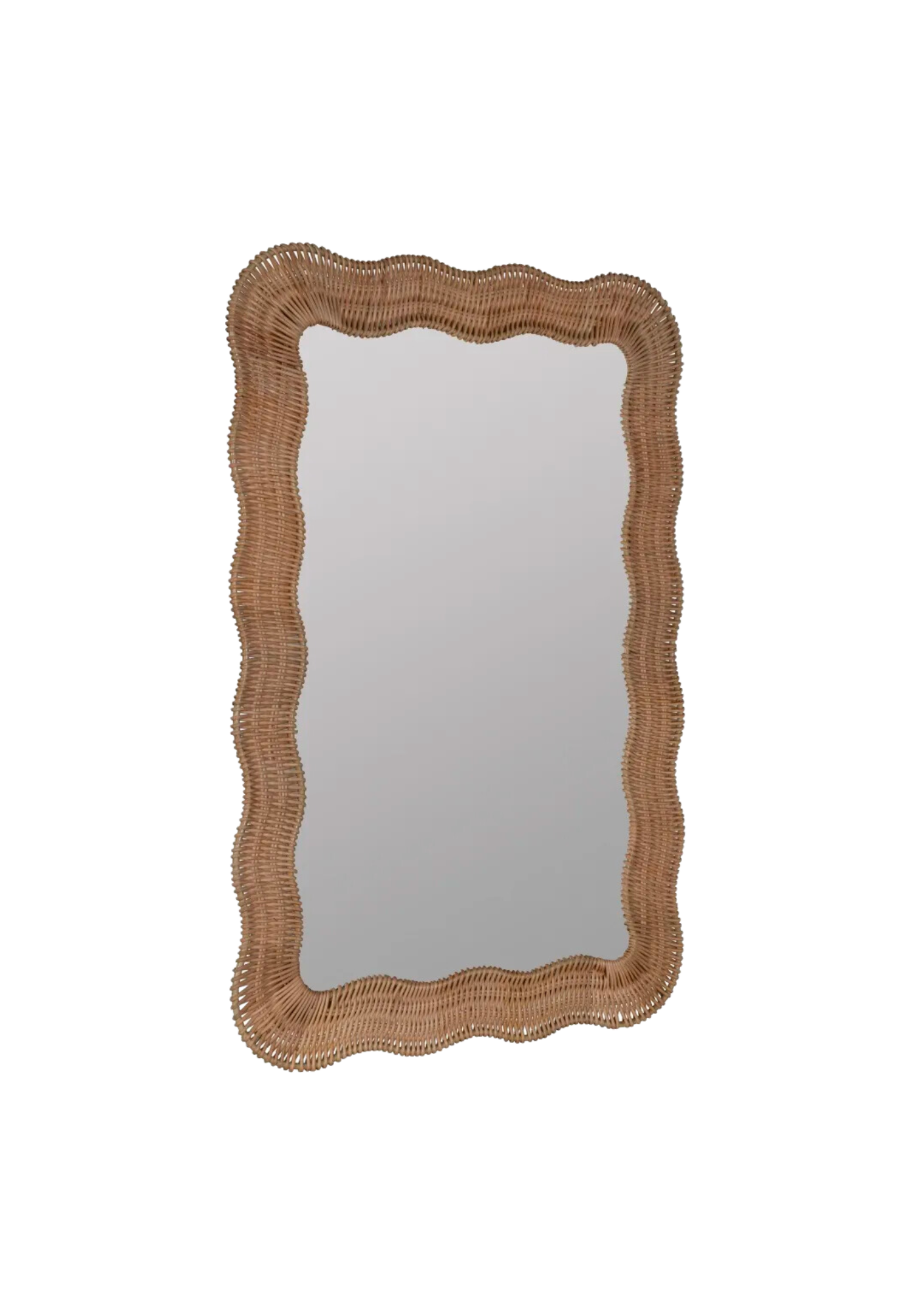 Scalloped Rattan Mirror