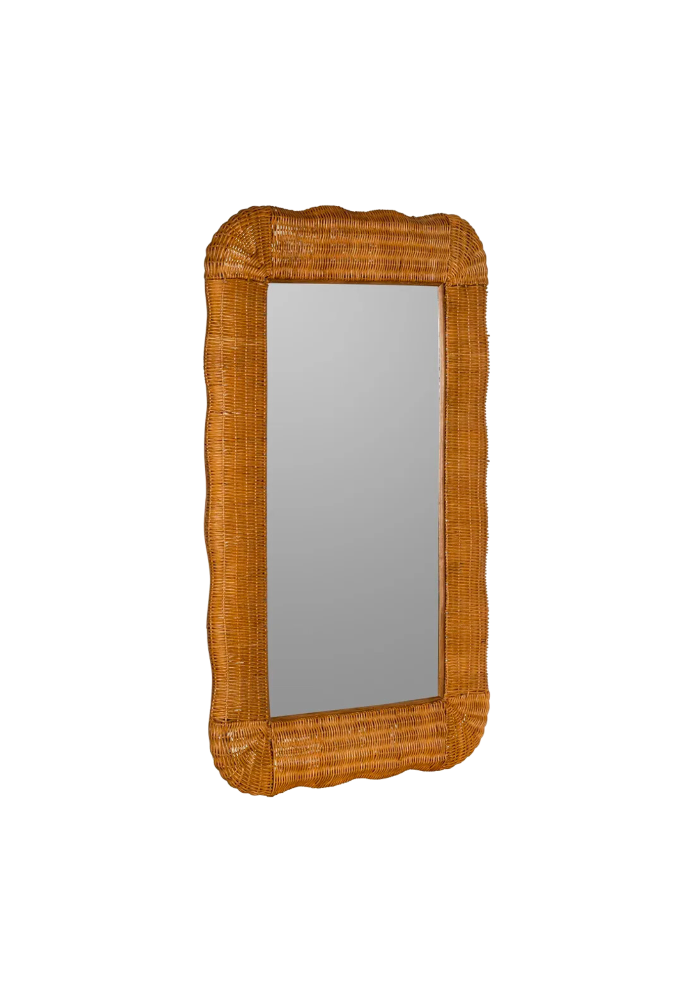 Wavy Rattan Wall Mirror