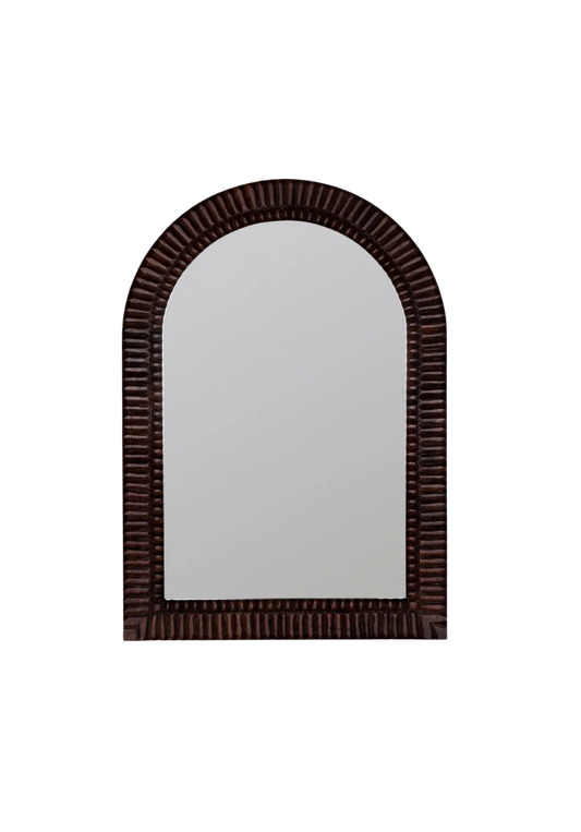 Walnut Wood Arch Mirror