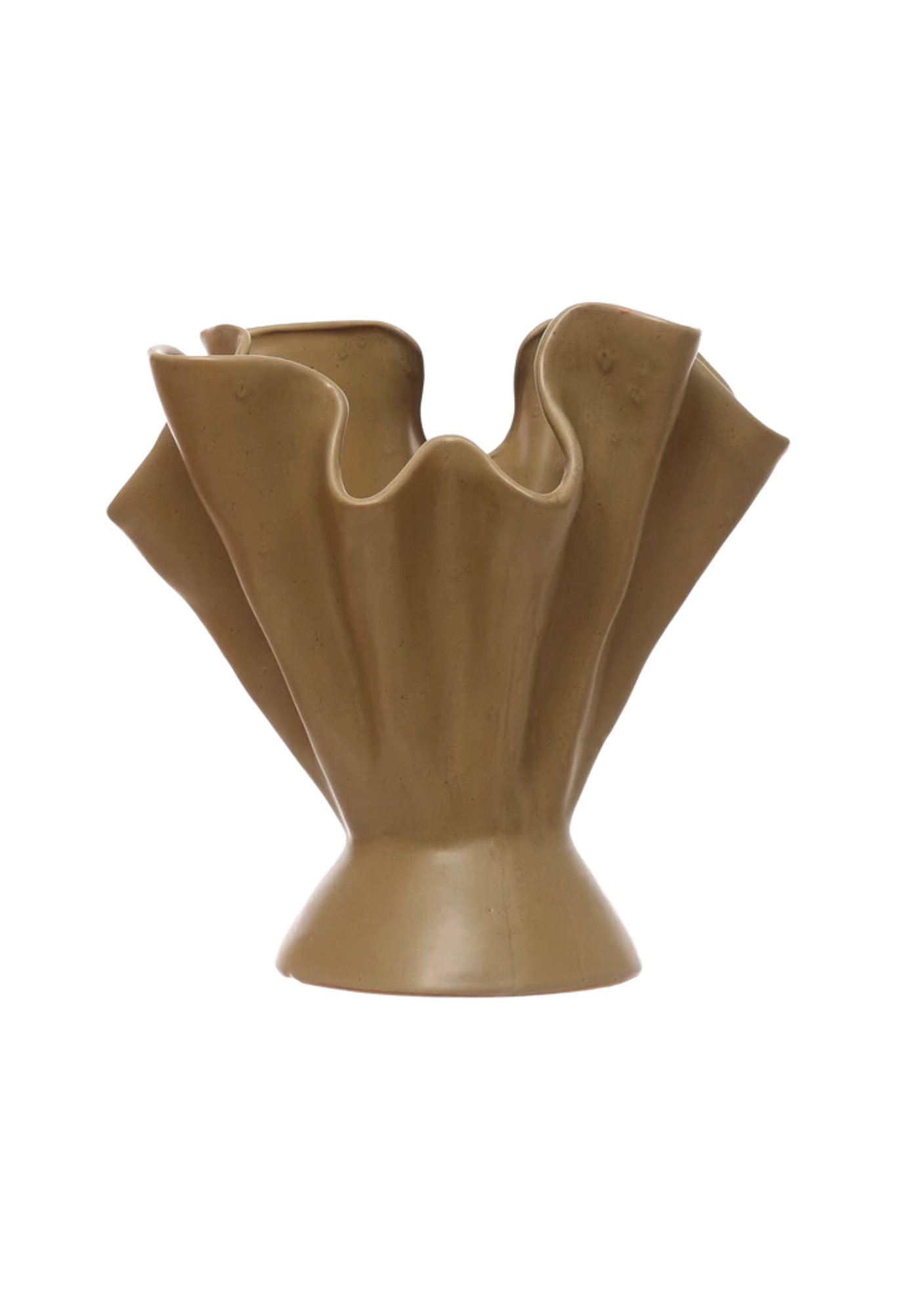 Ruffled Sage Glaze Vase