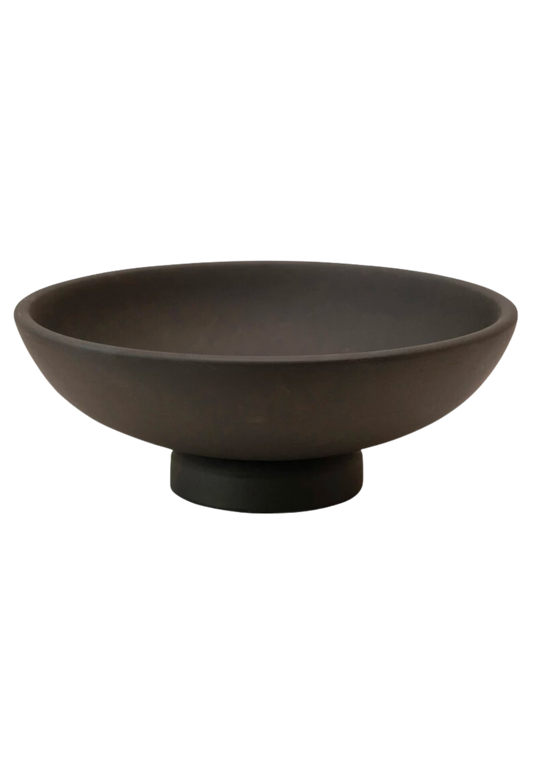 Black Wood Footed Bowl
