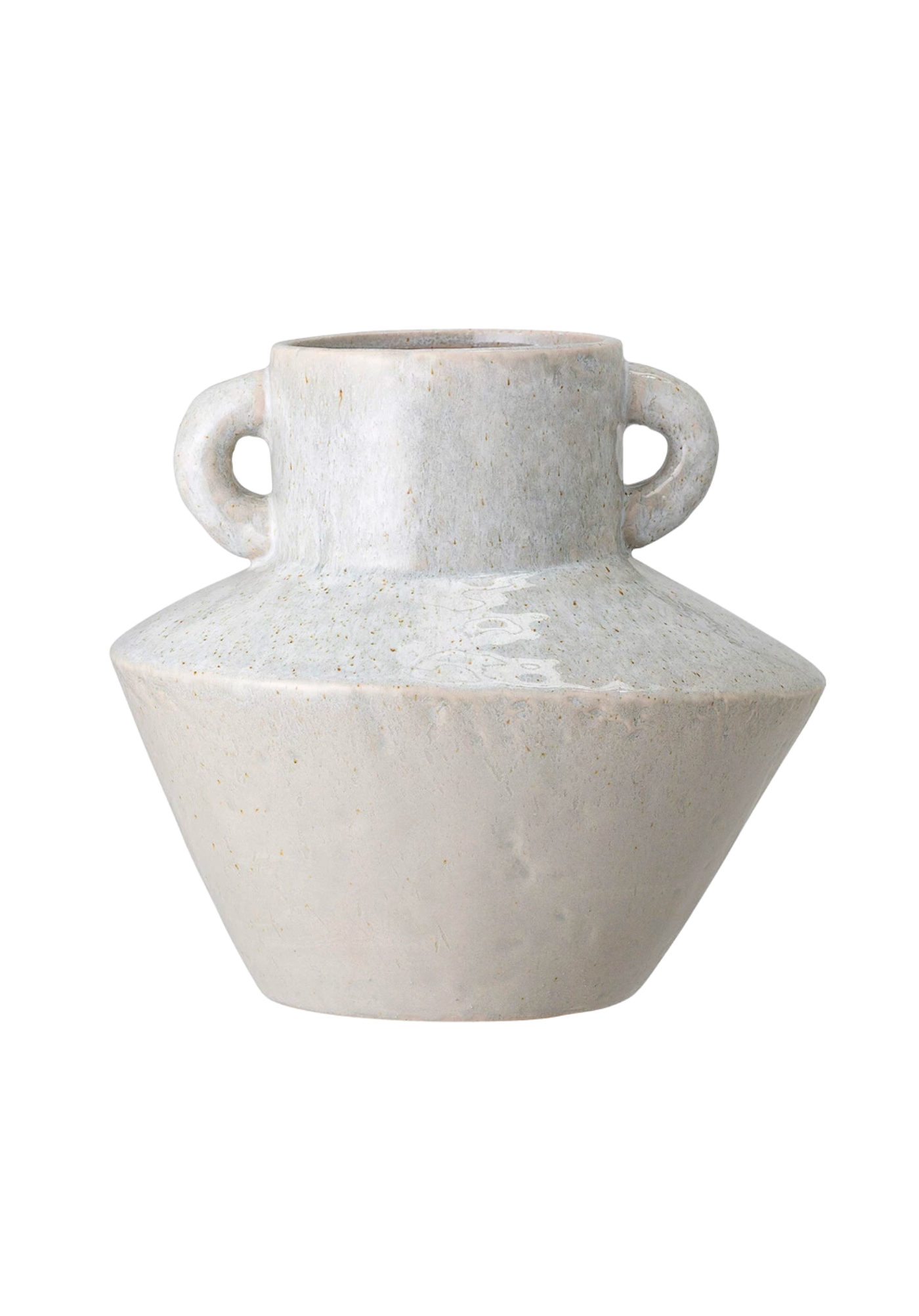White Stone Vase with Handles