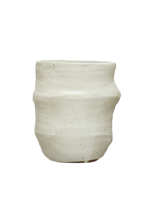 White Stoneware Crock
