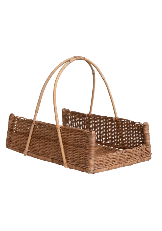 Hand-Woven Rattan Basket