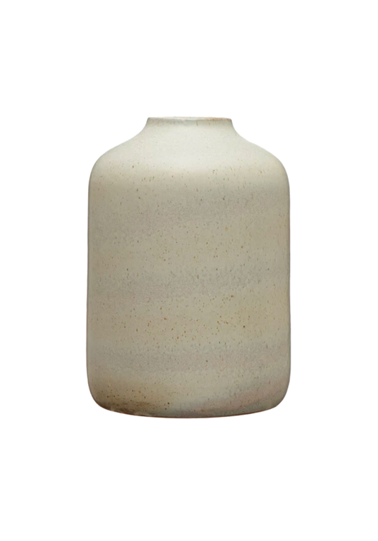 Reactive Marbled Beige Vase