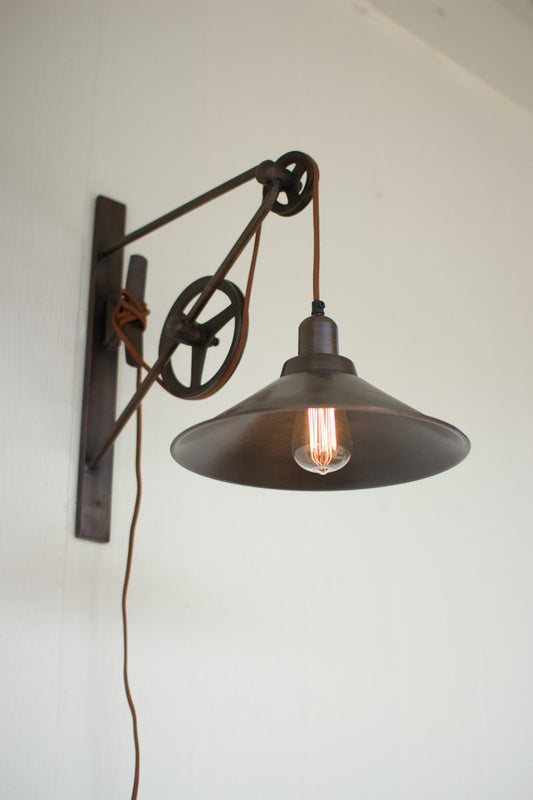 Edna Rustic Pulley Wall Sconce