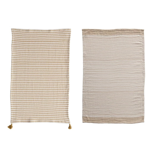 Cotton Double Cloth Striped Tea Towel