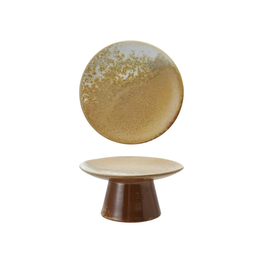 Brown Stoneware Pedestal