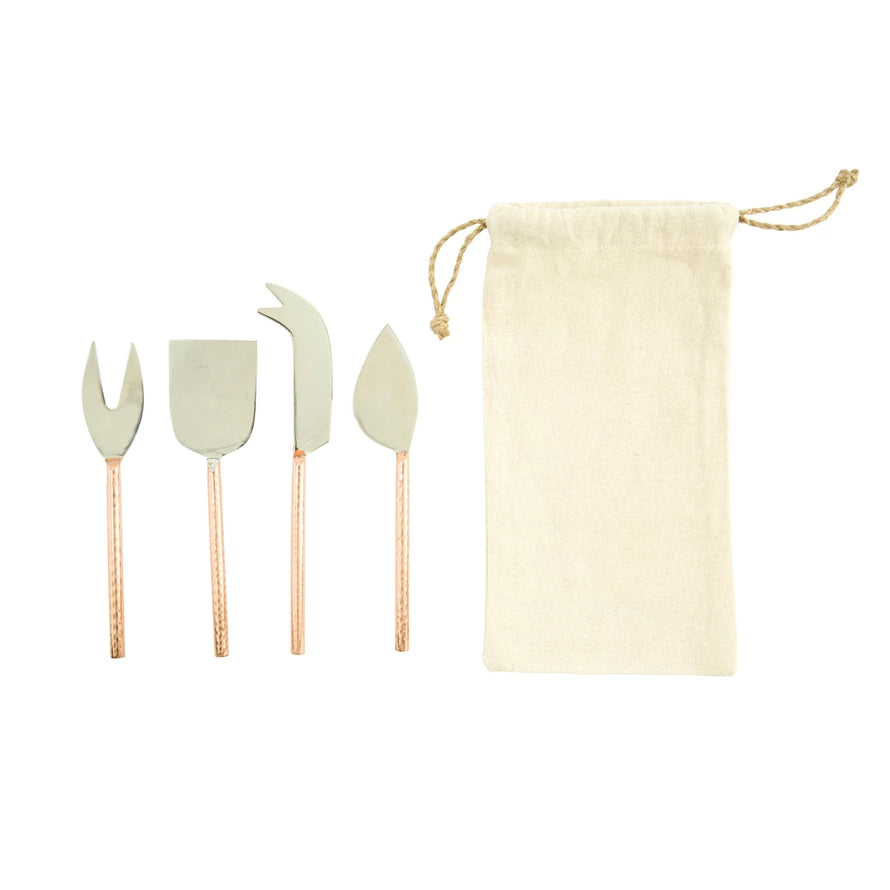 Cheese Knives, Copper Finish (Set of 4)