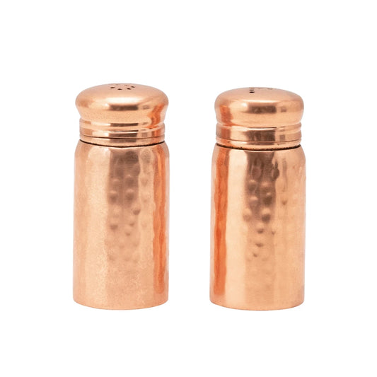 Hammered Salt and Pepper Shakers, Copper Finish