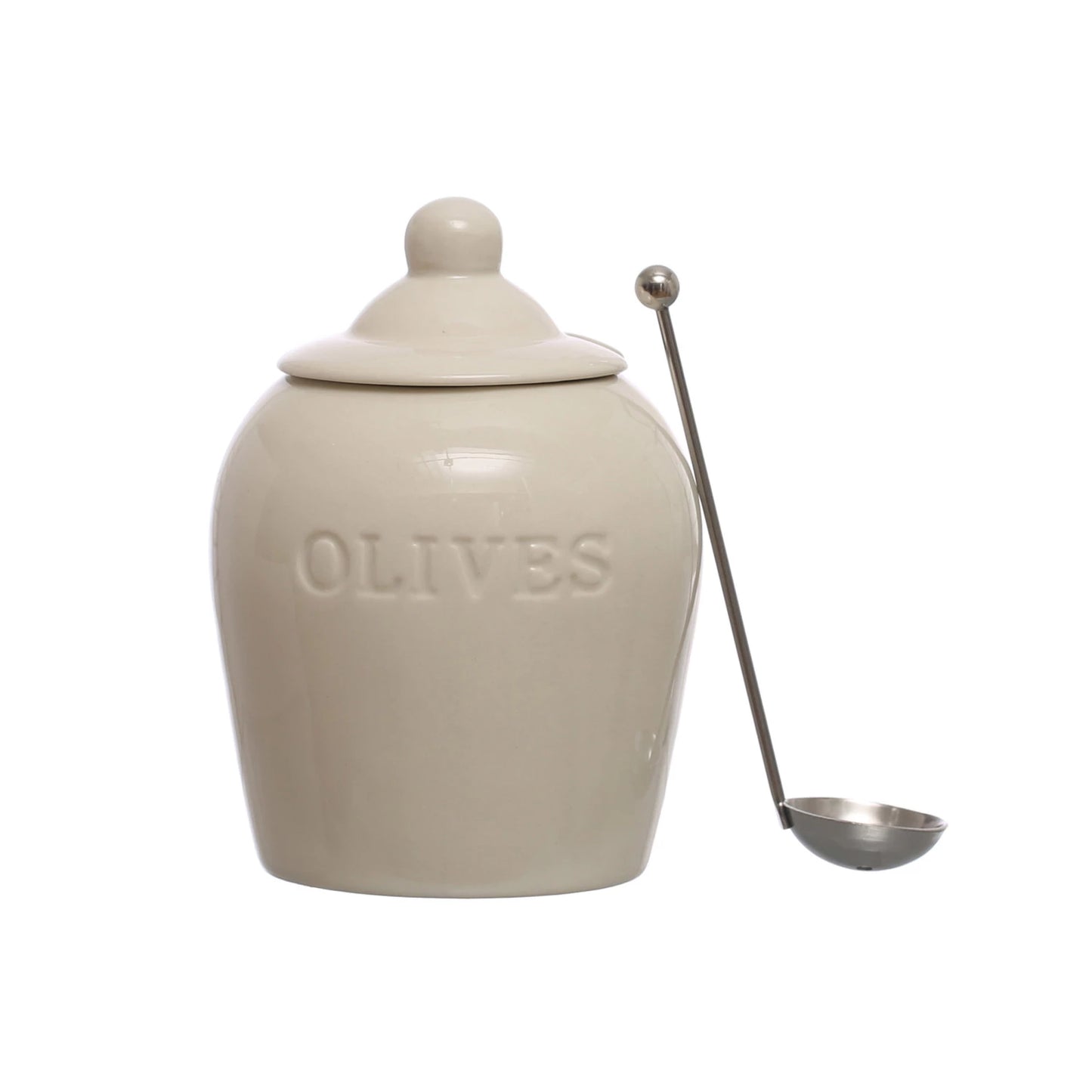 Olive Jar with Spoon