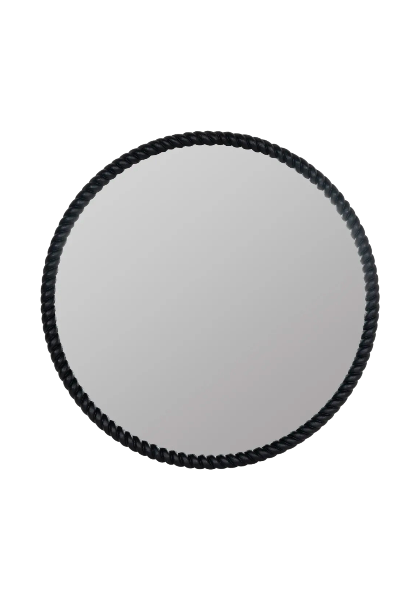 Twisted Black Round Mirror