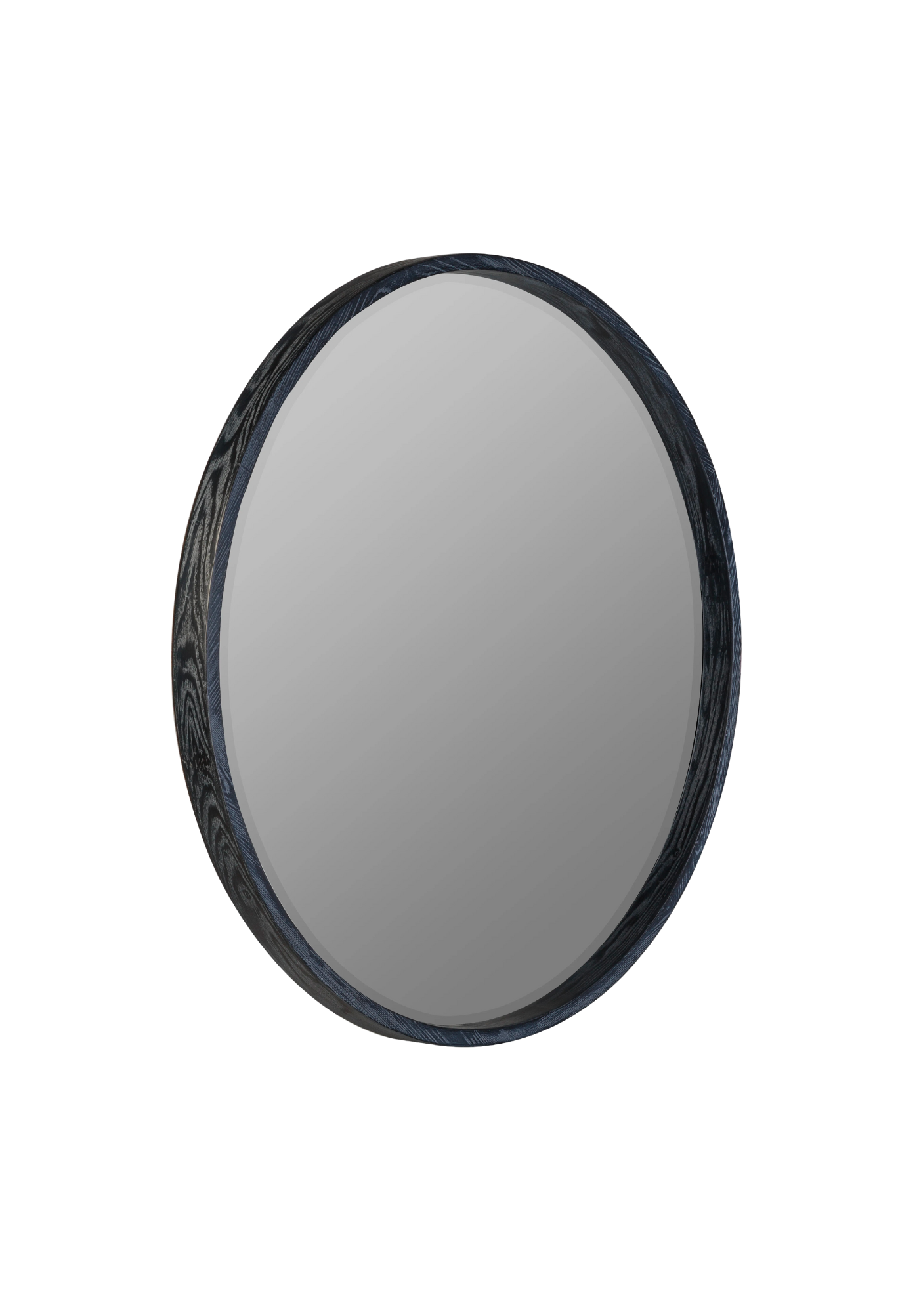 Raised Gray Round Mirror