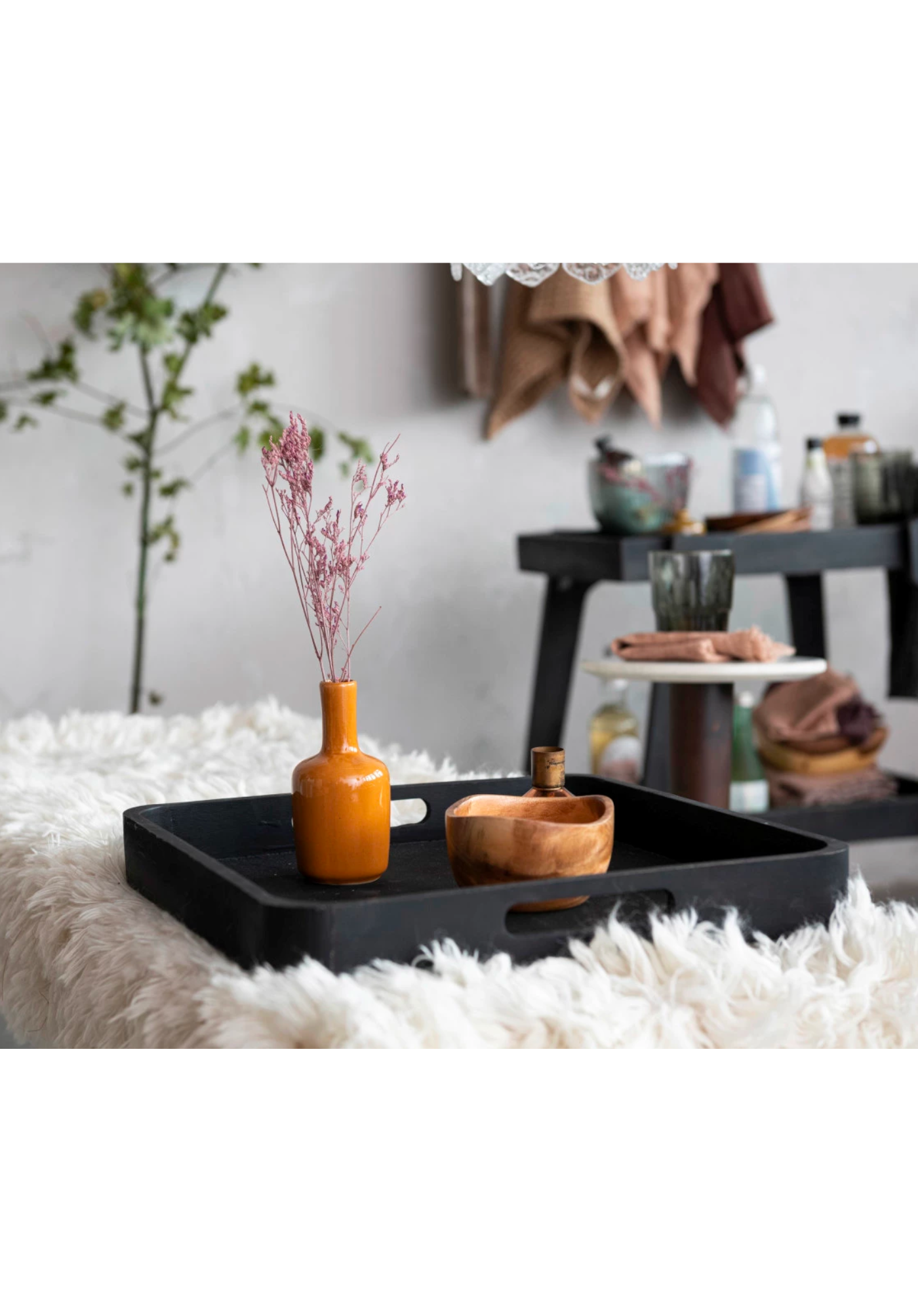 Black Wooden Tray