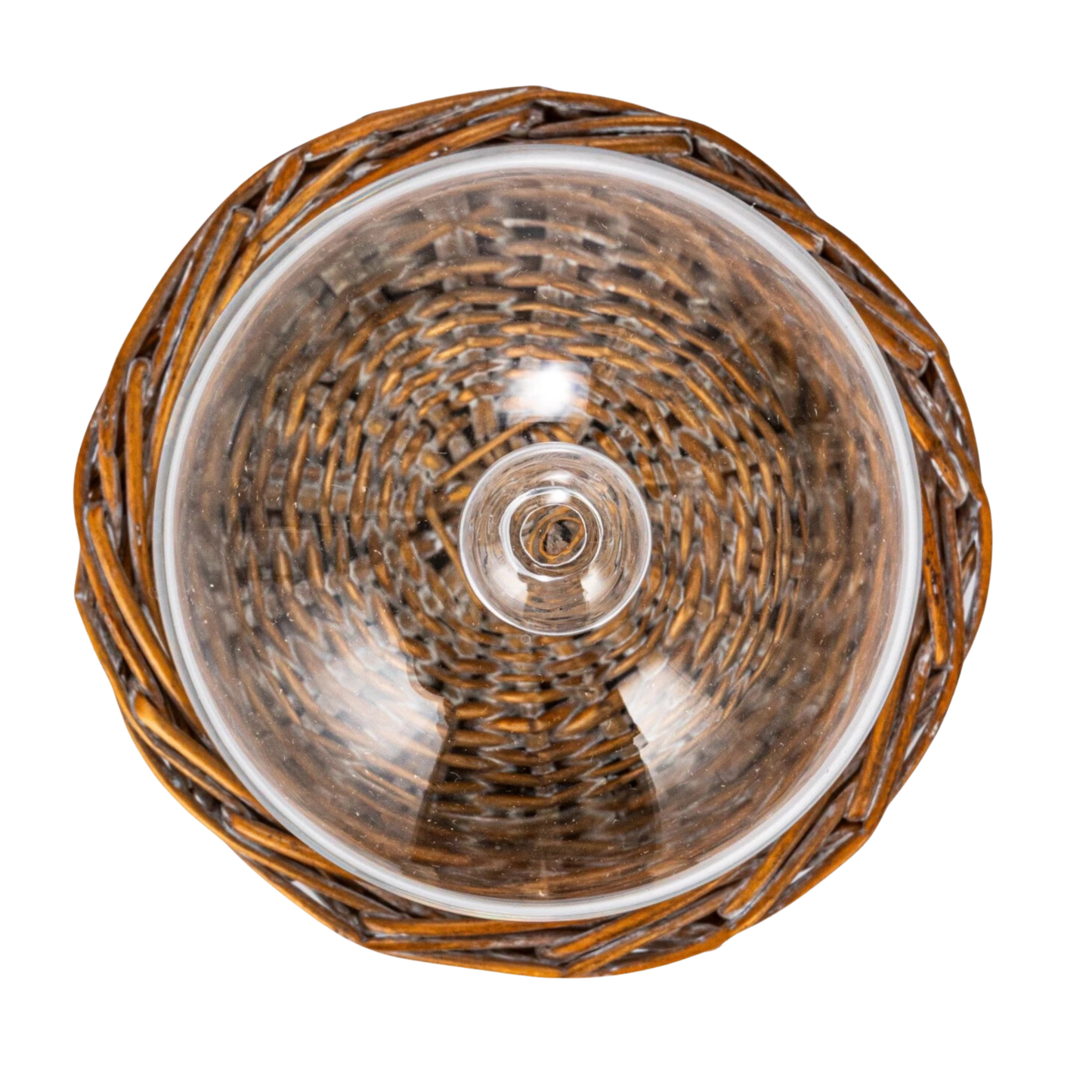 Glass Cloche with Woven Base