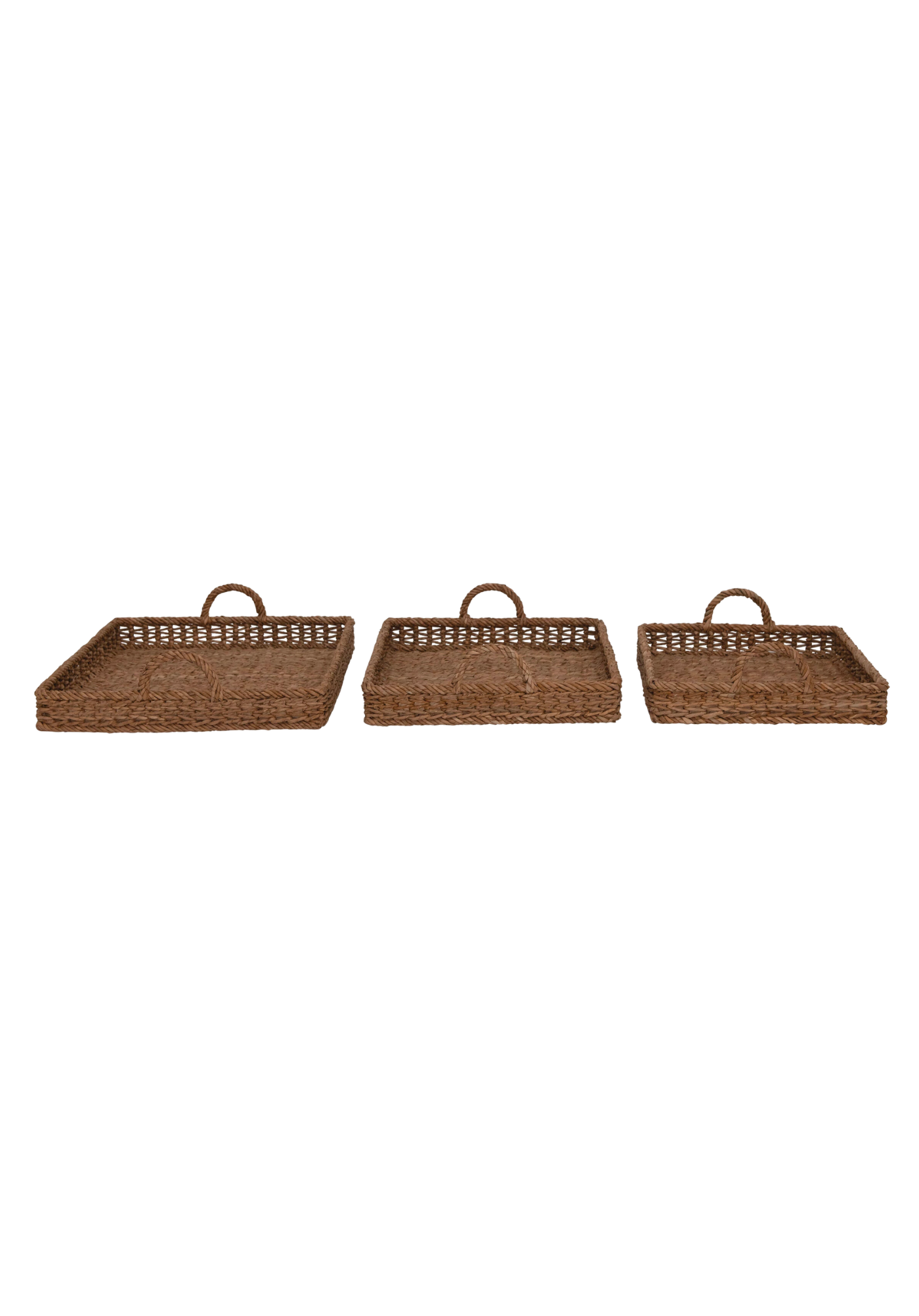 Hand-Woven Trays with Handles