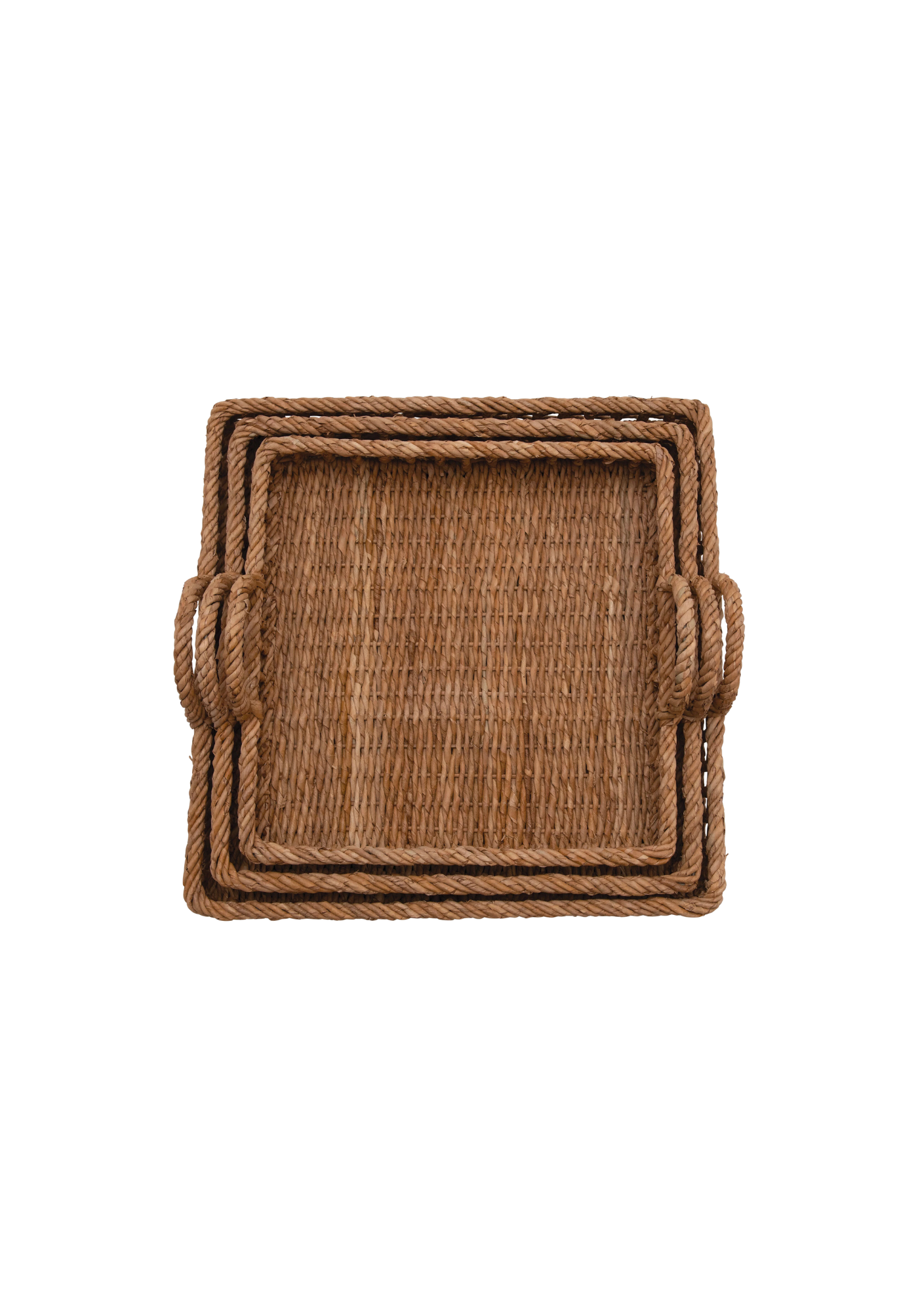 Hand-Woven Trays with Handles