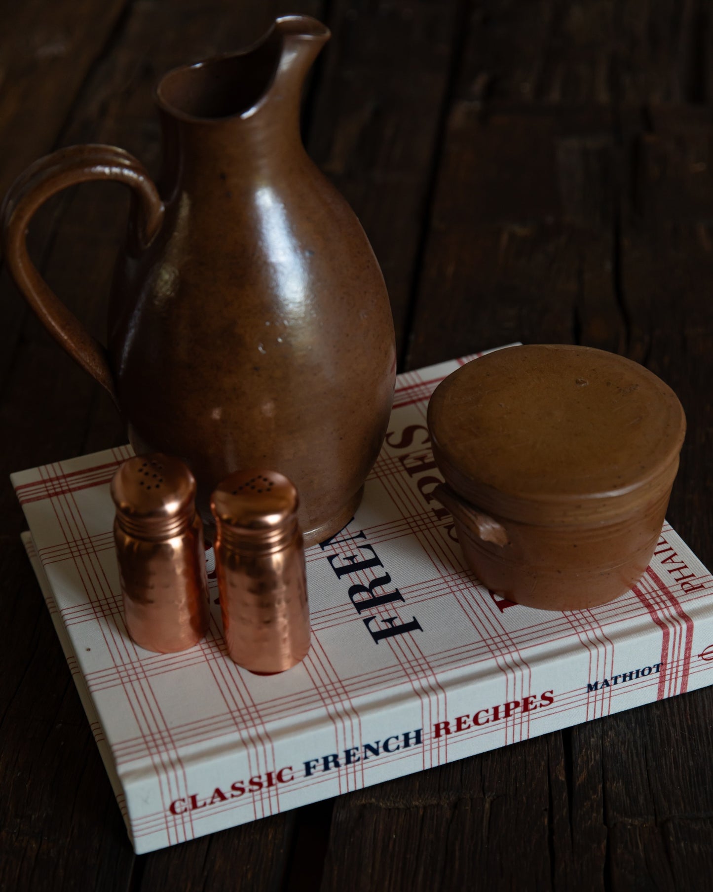 Hammered Salt and Pepper Shakers, Copper Finish