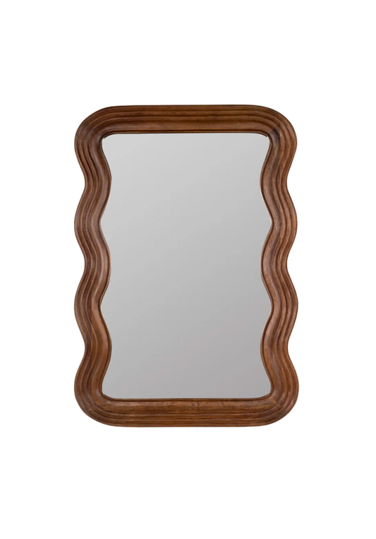 Walnut Tiered Wave Mirror