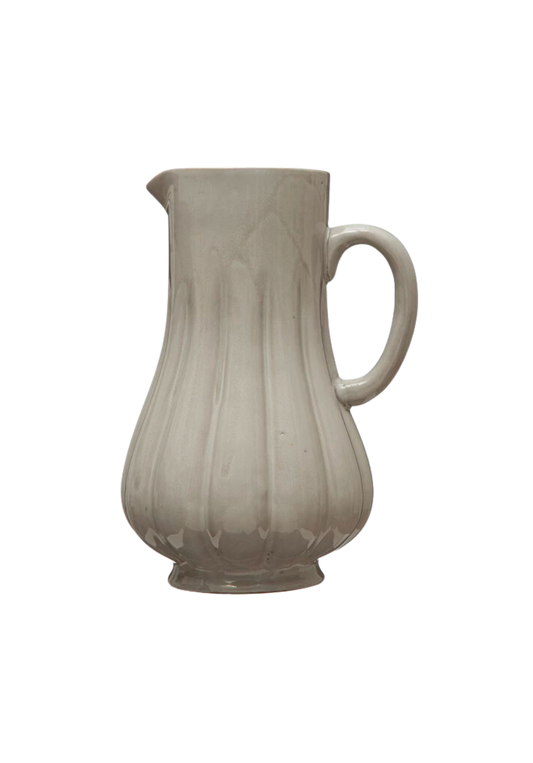 Fluted Stoneware Pitcher