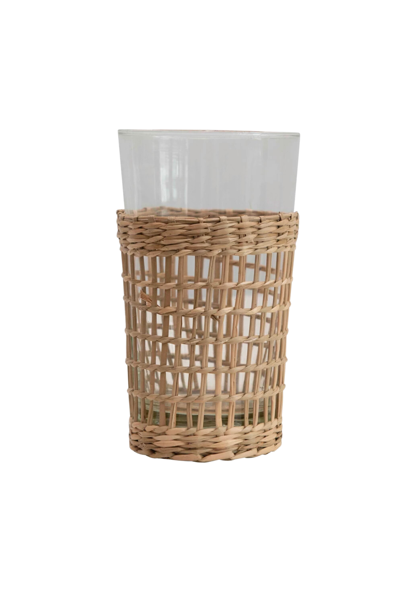 Woven Seagrass Glass Cup
