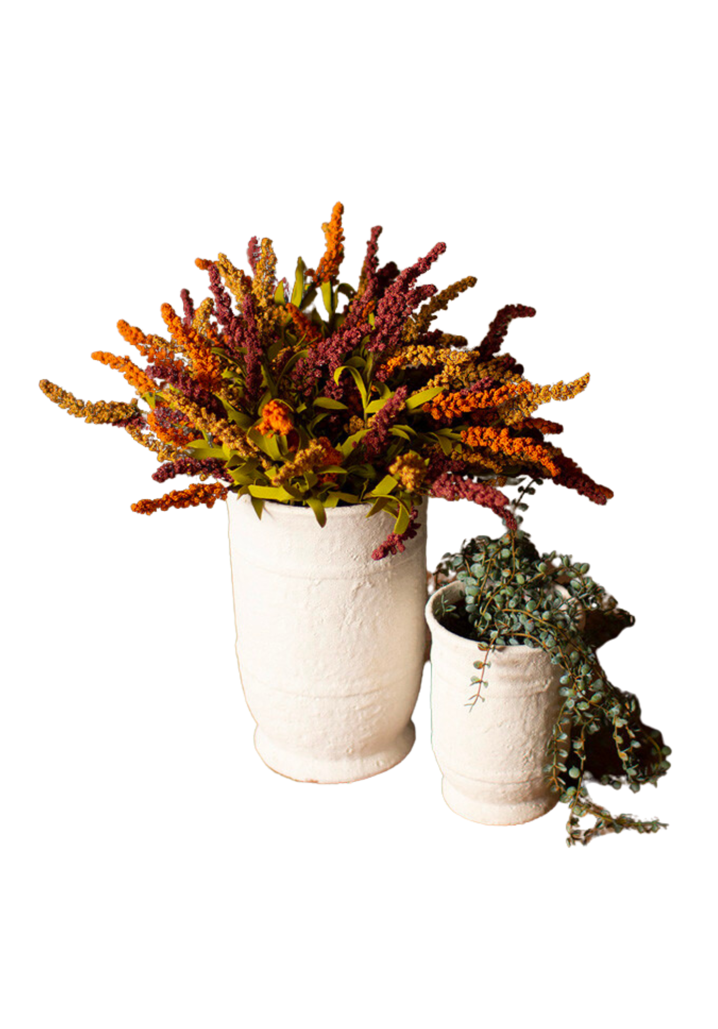 White Plaster Ceramic Urn