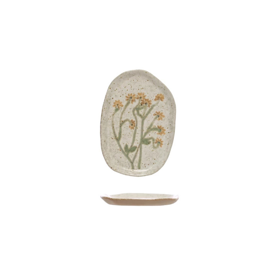 Floral Stoneware Plate