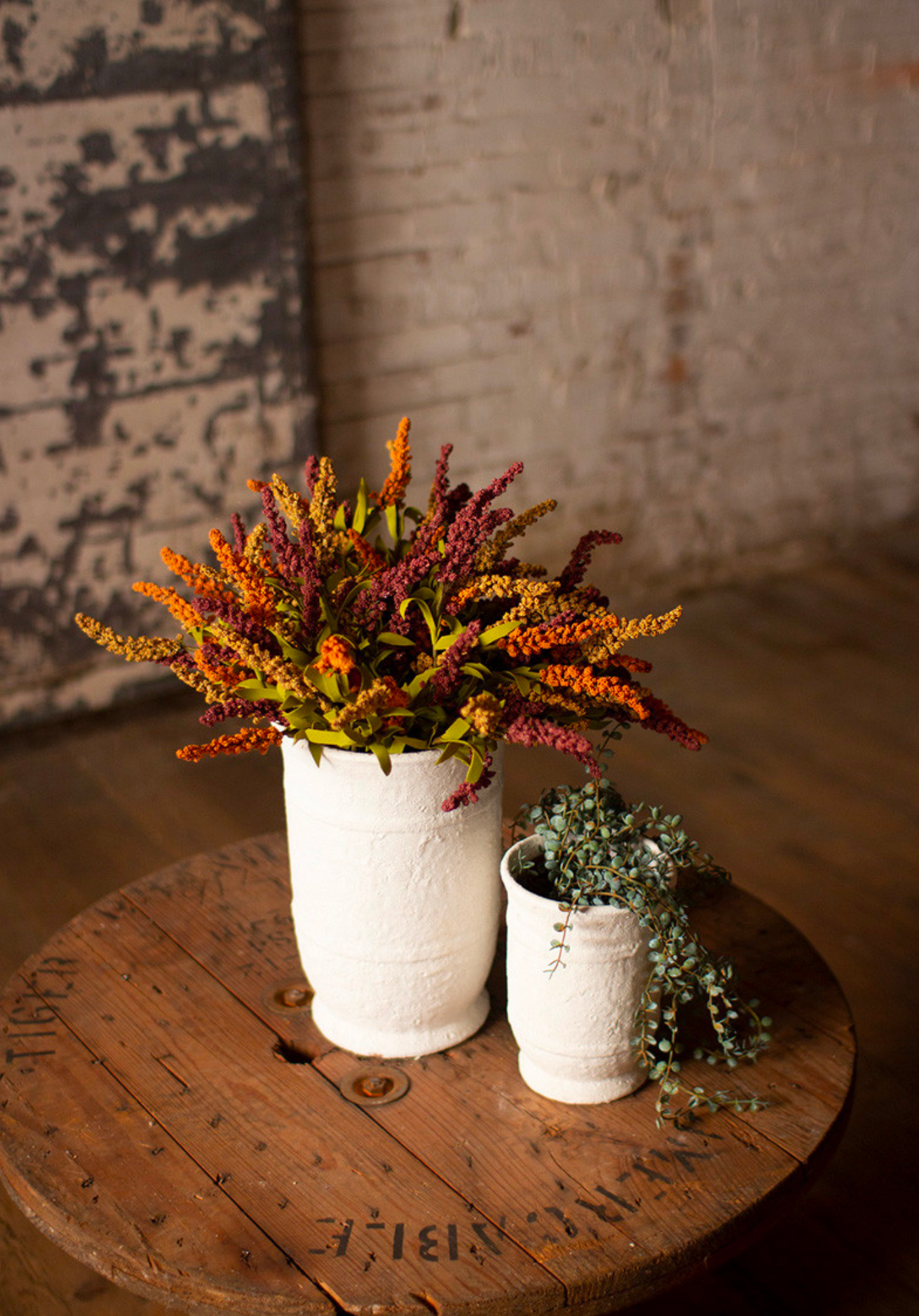 White Plaster Ceramic Urn