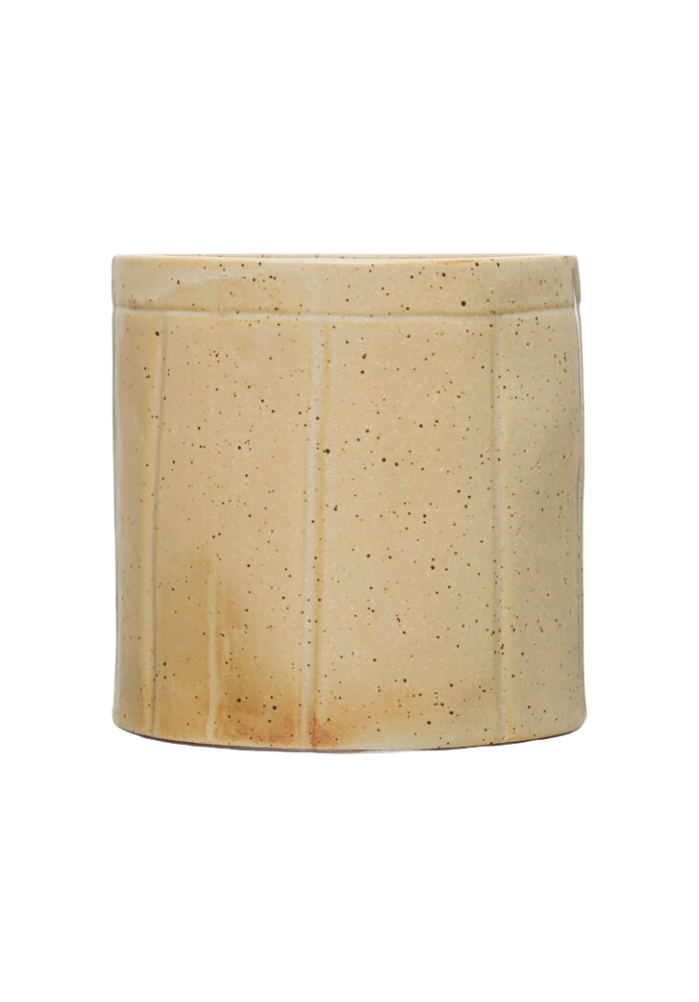 Debossed Lines Stoneware Crock
