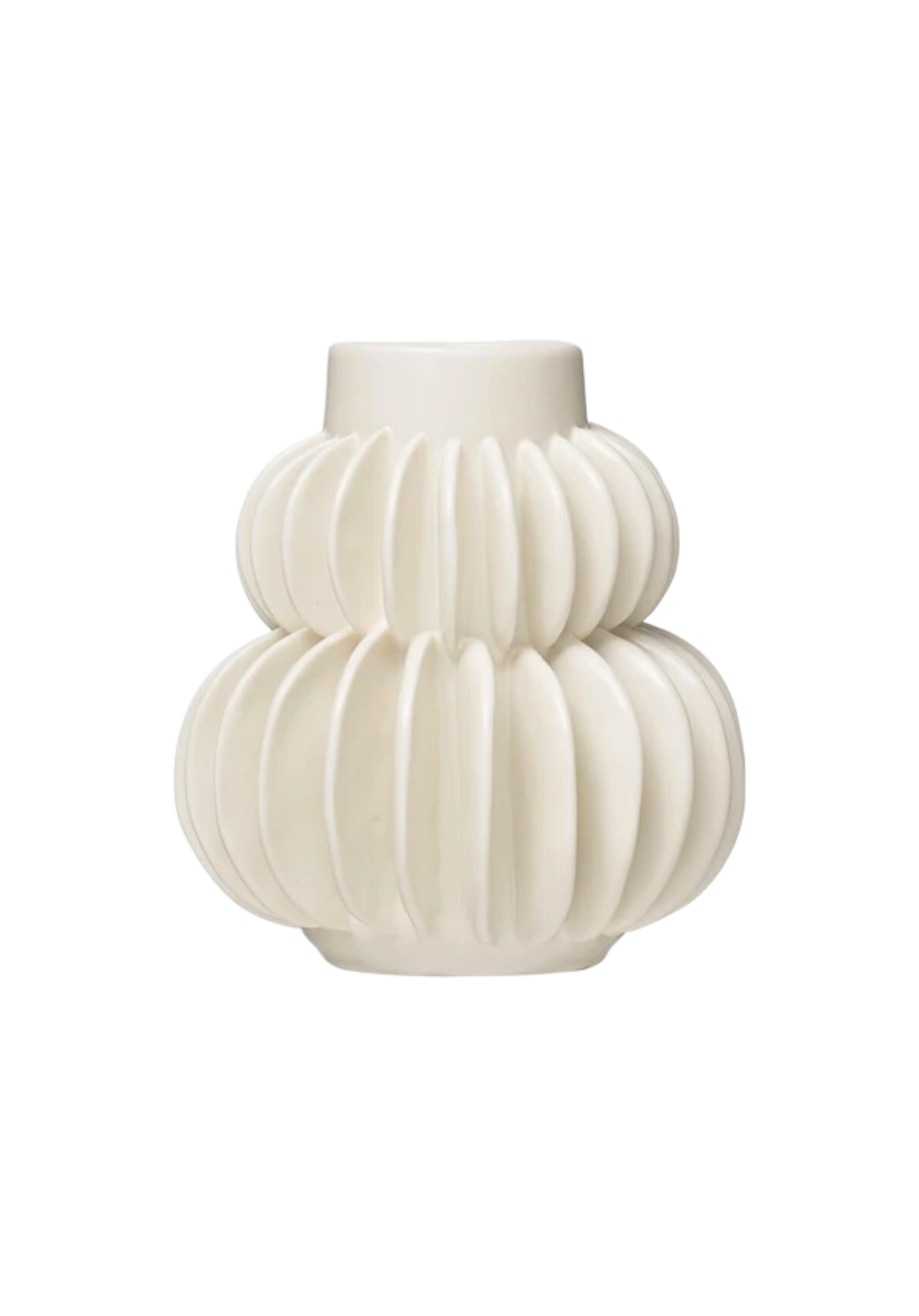 White Pleated Vase