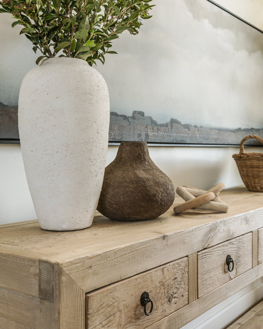 Brown Paper Mache Vase
