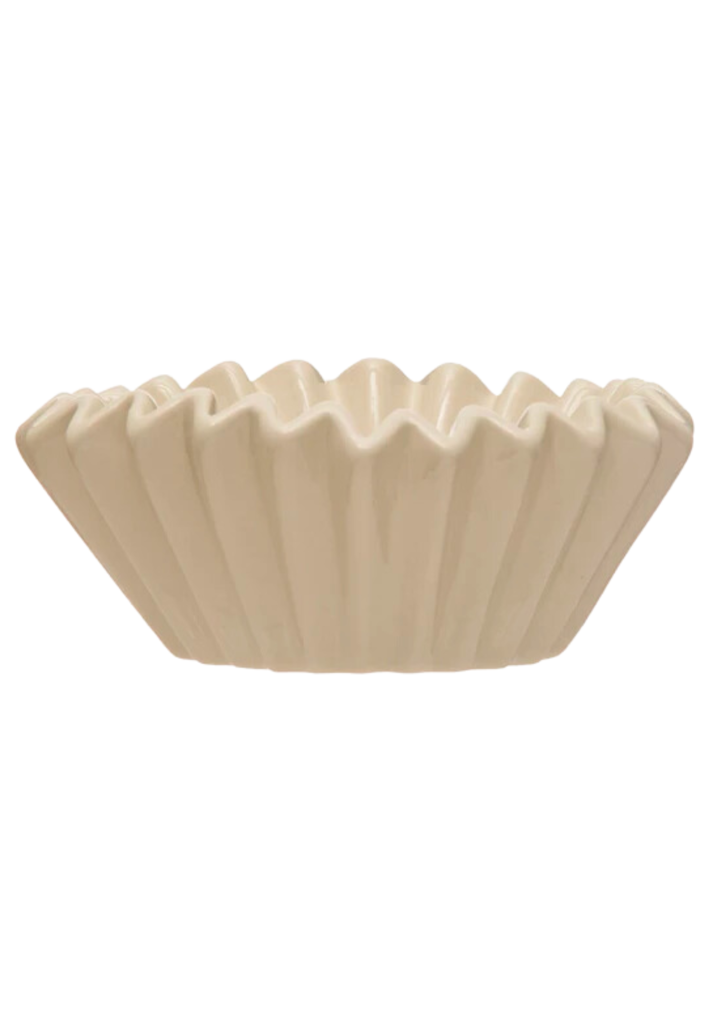 White Fluted Stoneware Bowl