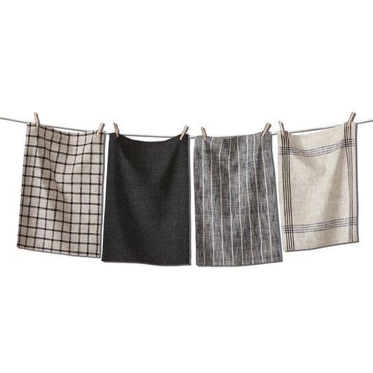 Charcoal Woven Tea Towel Set (Set of 4)