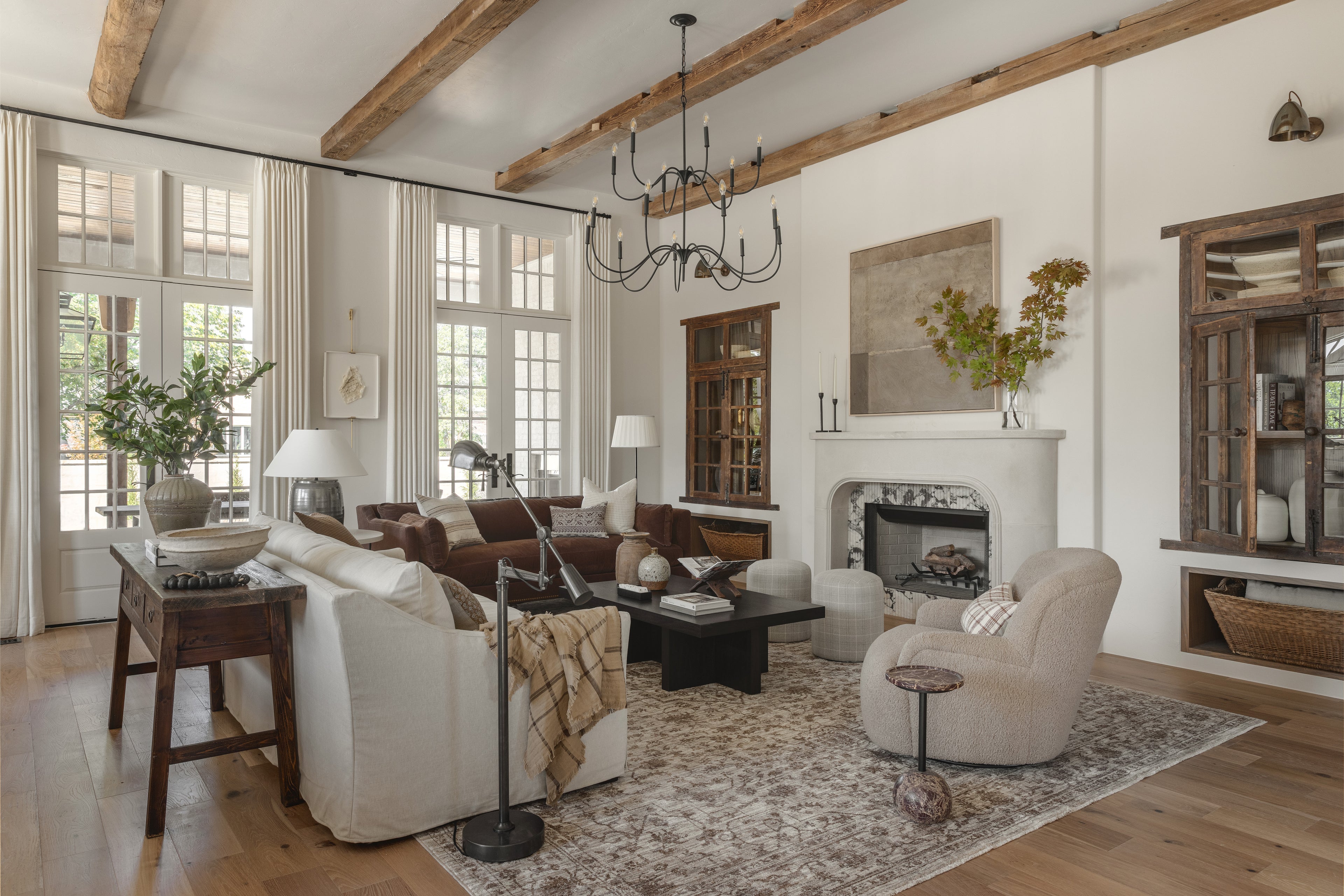 Rustic, modern living room from the Black Oak project