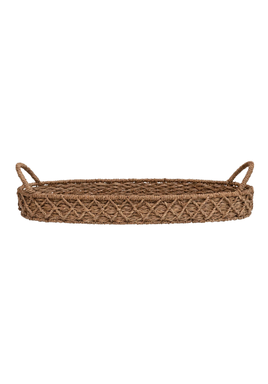 Woven Seagrass Tray with Handles