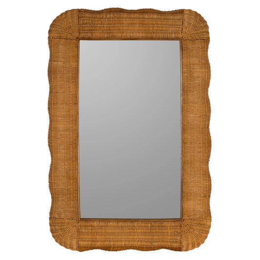 Wavy Rattan Wall Mirror