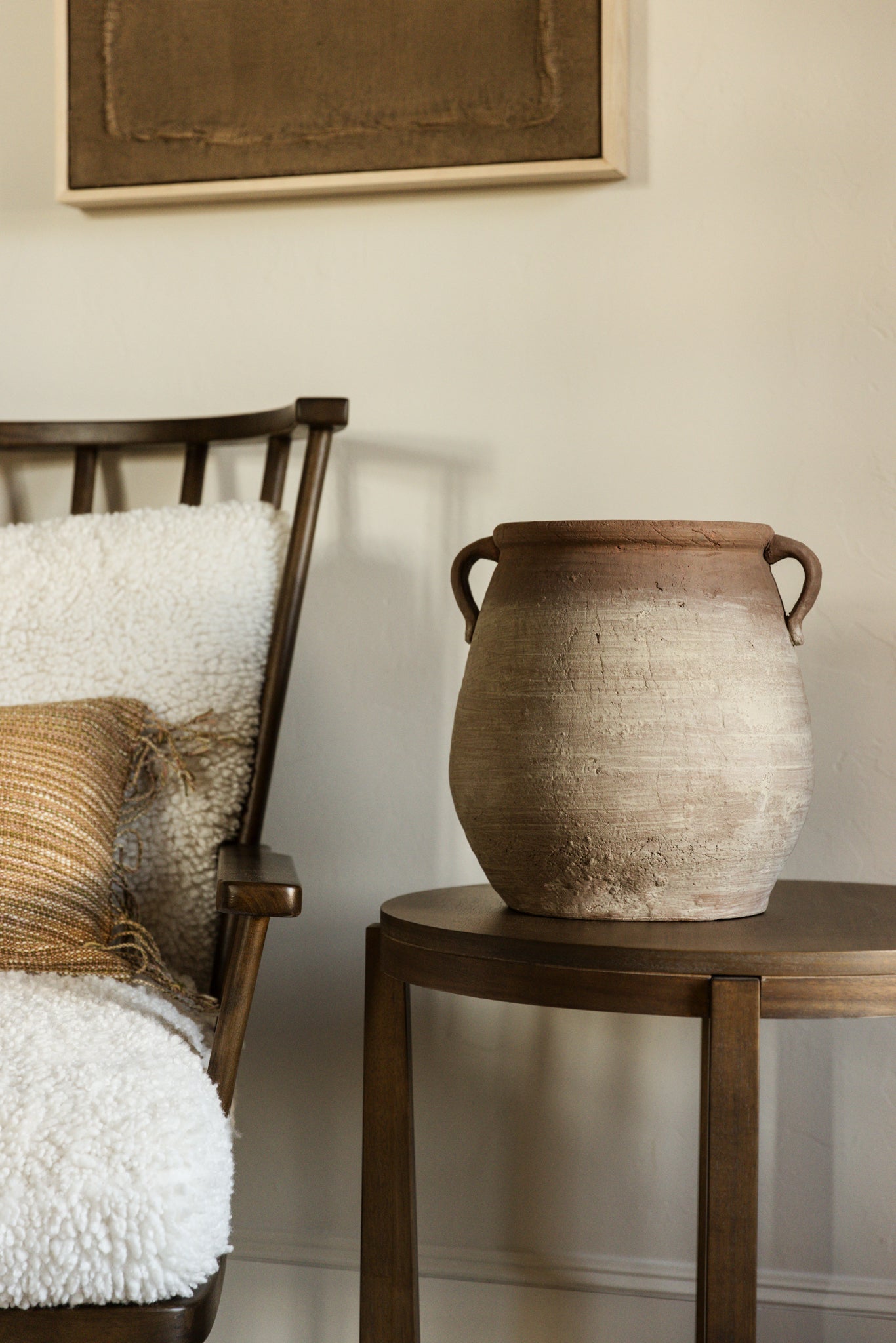 Whitewashed Terracotta Urn
