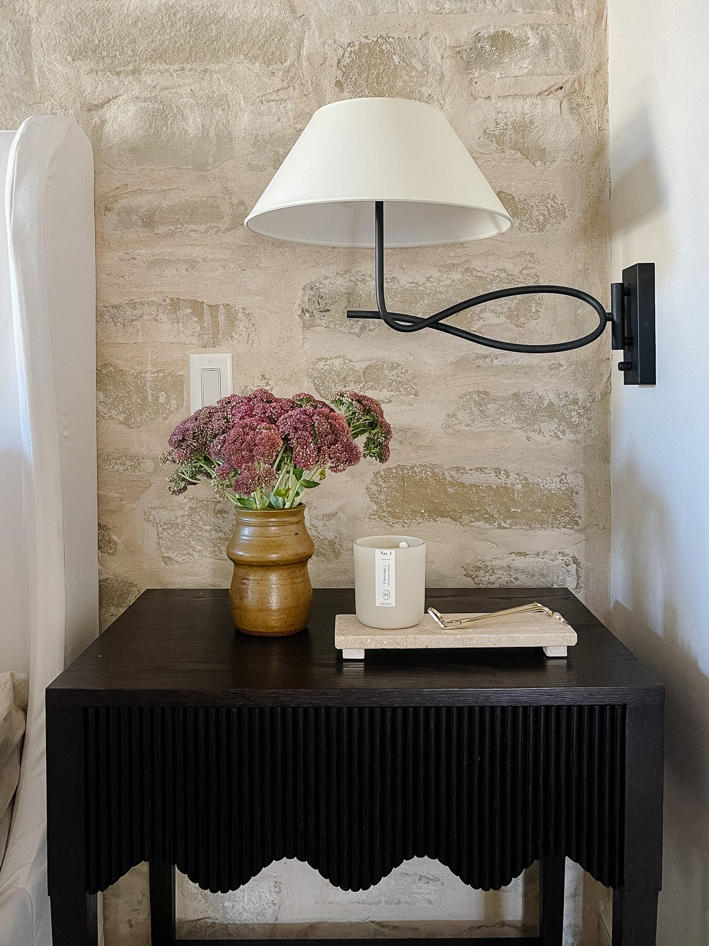 Travertine Footed Serving Board